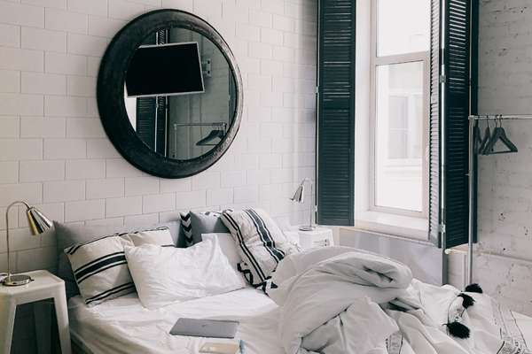 A Mirror With Black Equipment For Bedrooms With Black Furniture