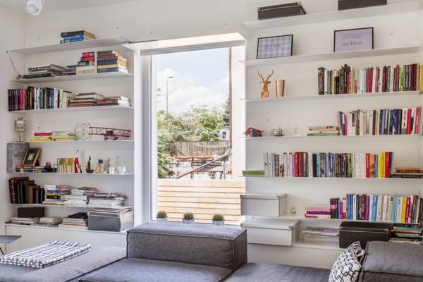 Bookshelves And Reading Space In Living Room
