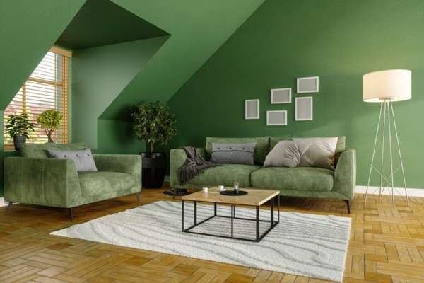Dark Green Living Room Carpet