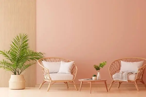 Integrate Peach And White Texture With Wood Slats