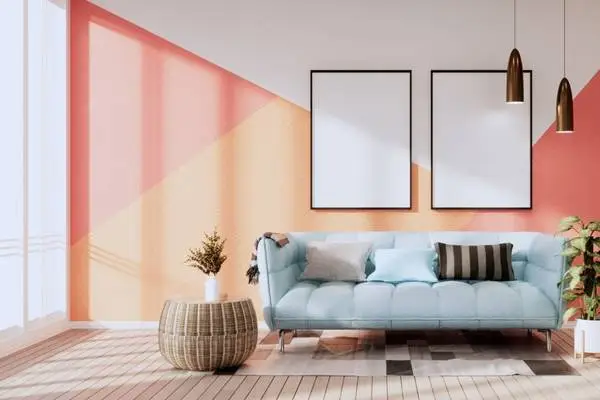 Paint an Exposed Peach Wall For Living Room