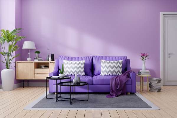 Purple Color In The Living Room