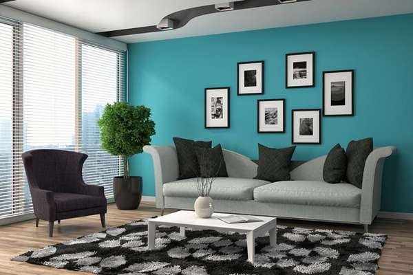 Teal Accent Wall