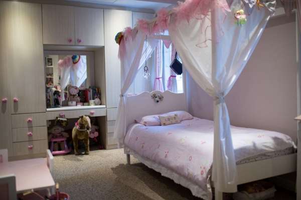 The Hiding Place Is An Indoor Cubby House in Little Girl Bedroom