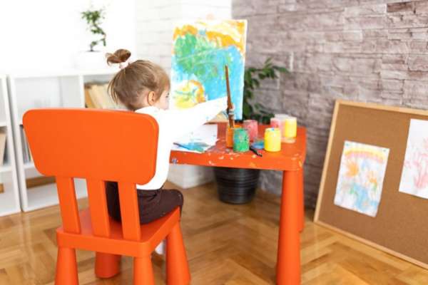 Hand Painted Toddler Girl Table And Chair