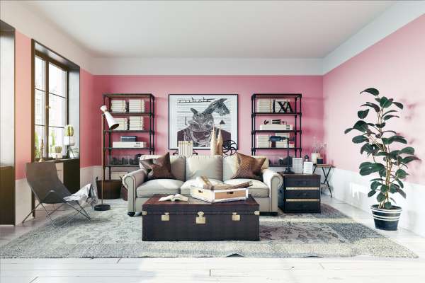 Asymmetrically Designed Shelves Living Room Shelves Decorating Ideas