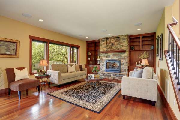 Choose A Plush Carpet Underfoot Decorate A Living Room With Tile Floors