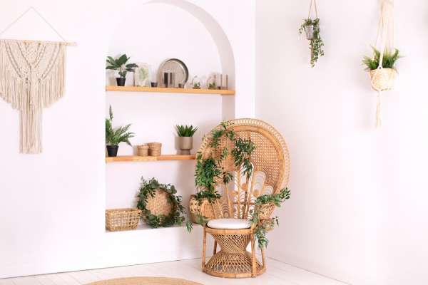 Incorporating Greenery And Natural Elements Decorate Living Room Shelf