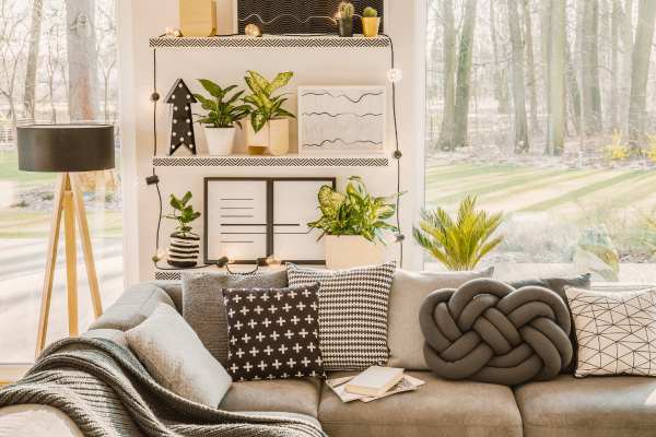 Decor Living Room With Plants Incorporating Planters and Pots