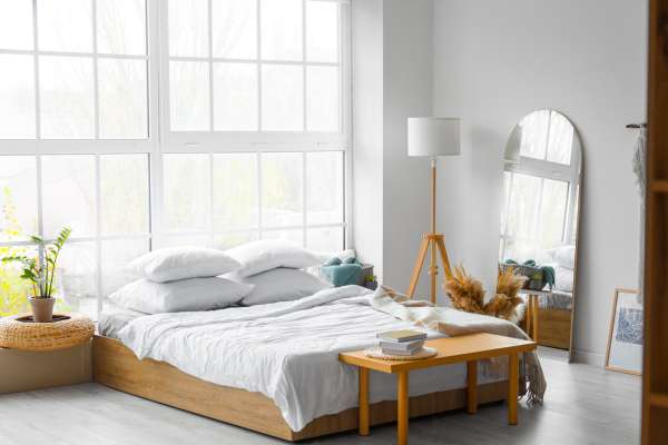 Using Mirrors and Light to Create a Sense of Space For Small Bedroom