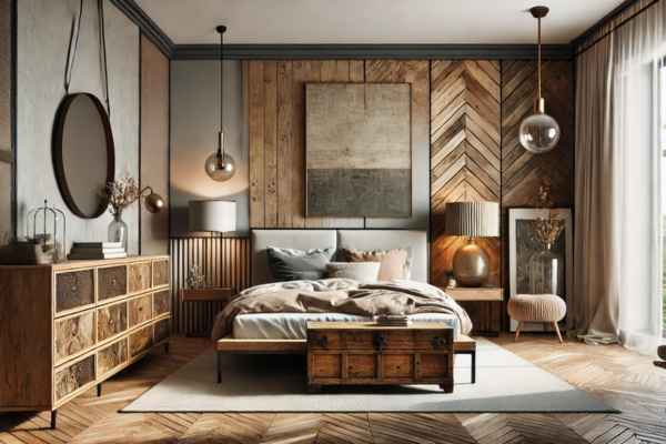 Incorporating Modern and Vintage Wood Pieces
